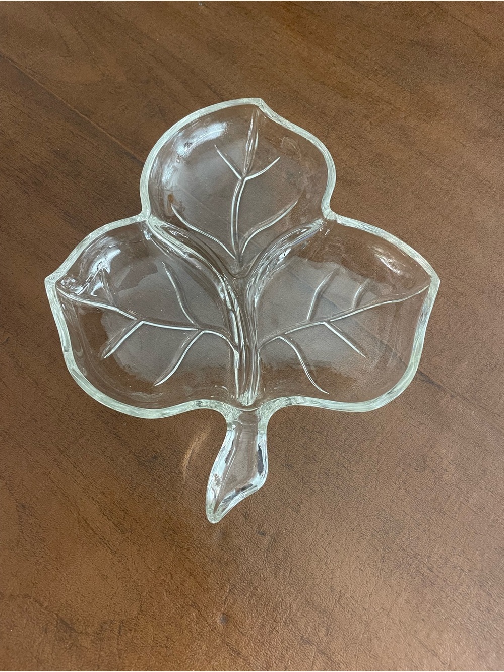 Vintage Hazel Atlas clear pressed glass divided dish
